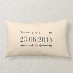 Vintage Style Save the Date Design Lumbar Pillow
