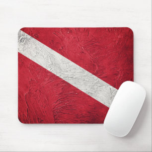 Vintage style scuba flag. Diver down flag Mouse Pad