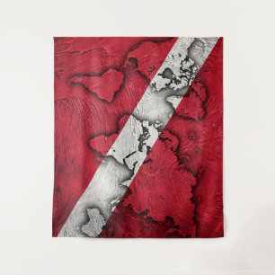 Vintage style scuba flag. Diver down flag Tapestry