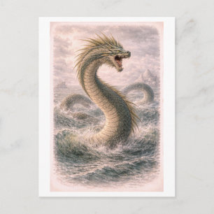 Vintage-Style Sea Serpent (Myth Series) Postcard