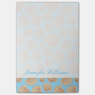 Vintage Style Seashell Pattern   Add Your Name Post-it Notes