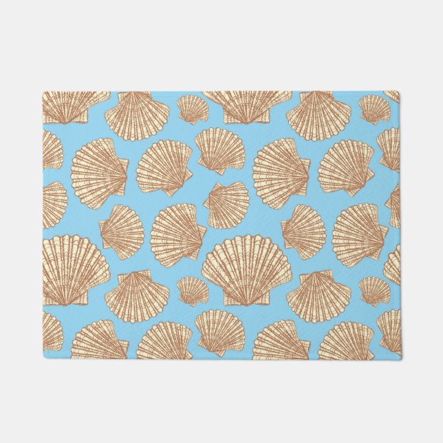 Vintage Style Seashell Pattern Doormat (Front)