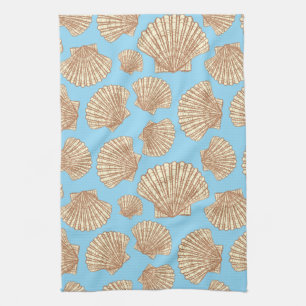 Vintage Style Seashell Pattern Kitchen Towel