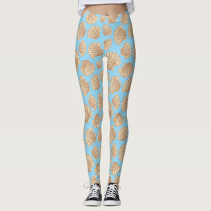 Vintage Style Seashell Pattern Leggings