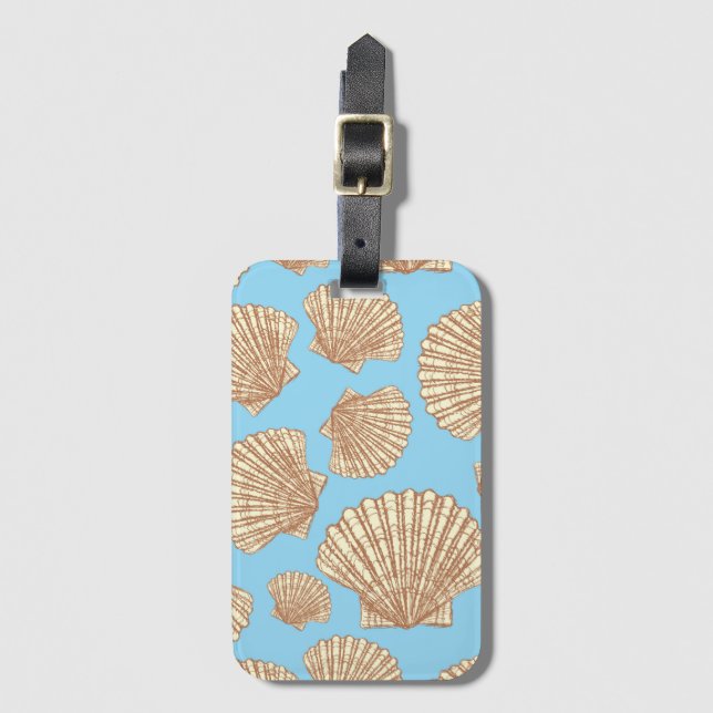 Vintage Style Seashell Pattern Luggage Tag (Front Vertical)