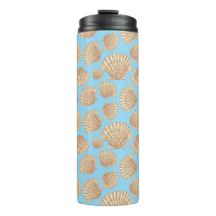 Vintage Style Seashell Pattern Thermal Tumbler