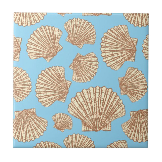 Vintage Style Seashell Pattern Tile (Front)
