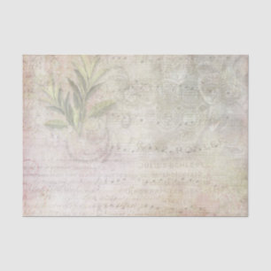 Vintage Style Sheet Music with Leaves and Coins