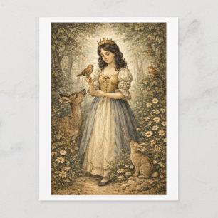 Vintage-Style Snow White Postcard