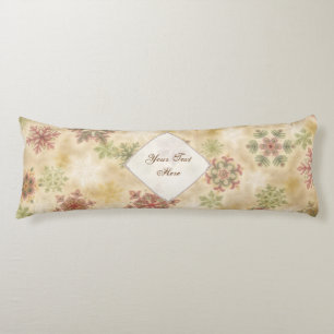 Vintage Style Snowflakes with Customizable Text Body Pillow
