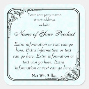 Vintage Style Soap and Cosmetics Label light blue
