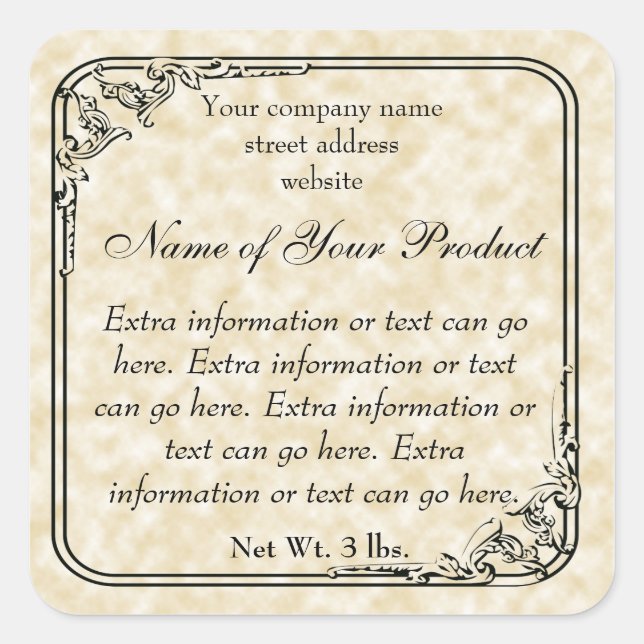 Vintage Style Soap and Cosmetics Label - Tan (Front)