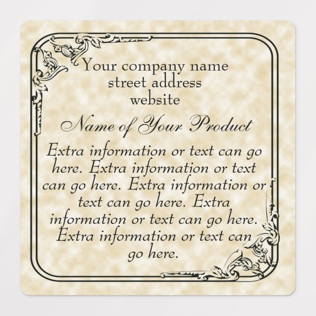 Vintage Style Soap & Cosmetics Tan Parchment style (Design 2)