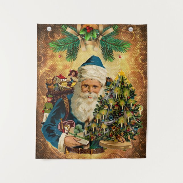 Vintage Style St Nicholas (Santa Claus) Christmas  Tapestry (Front)