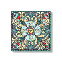 Vintage Style Sun Mandala Canvas Print
