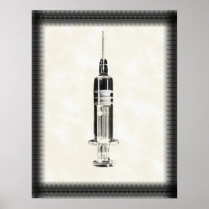 Vintage style syringe poster