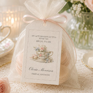 Vintage Style Tea Party Bridal Shower Gift Tags