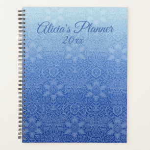 Vintage Style Texture Blue Ombre with Name Planner
