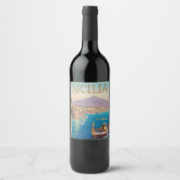 Vintage Style Travel Poster for Sicilia Italy