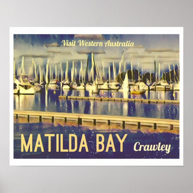 Vintage-style Travel Poster Matilda Bay (Front)