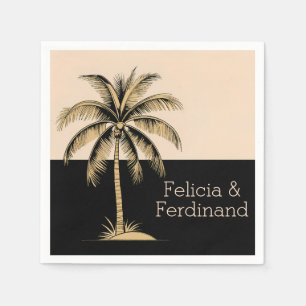 Vintage Style Tropical Coconut Palm Tree Napkin