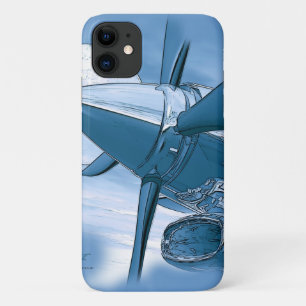 Vintage style Turboprop Aircraft Art iPhone 11 Case