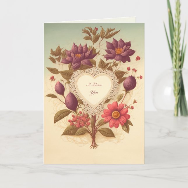 Vintage Style Valentine's Day Card (Front)