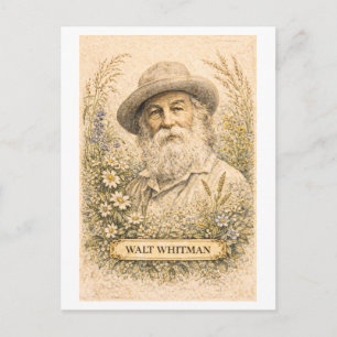 Vintage-Style Walt Whitman Poet Postcard