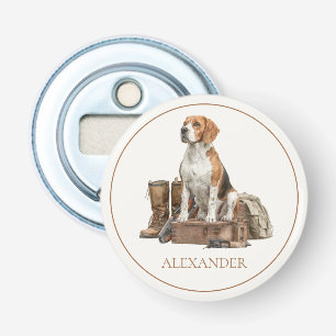 Vintage Style Watercolor Hunting Hound Dog Bottle Opener