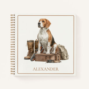 Vintage Style Watercolor Hunting Hound Dog Notebook