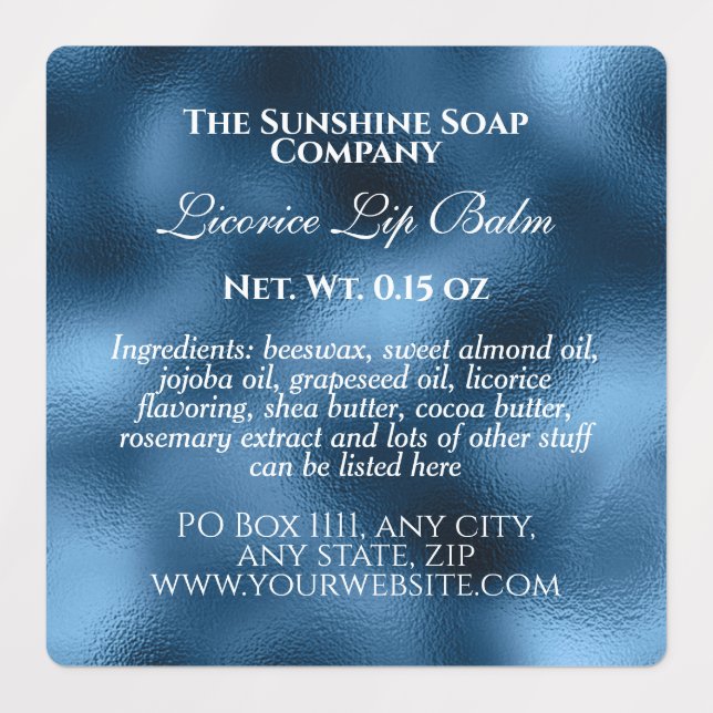 Vintage style waterproof cosmetics blue foil (Design 1)