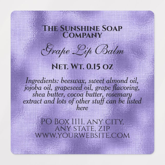 Vintage style waterproof woven purple foil soap (Design 1)