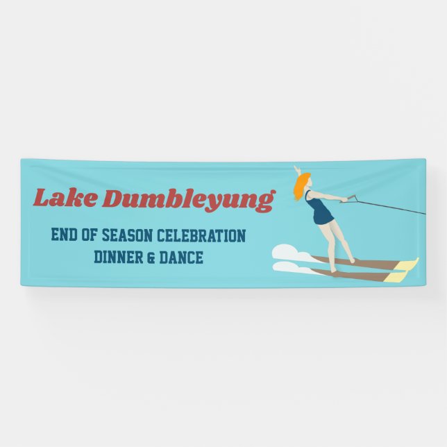Vintage-style Waterski Banner (Horizontal)