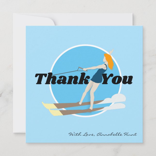 Vintage-style Waterski Card (Front)