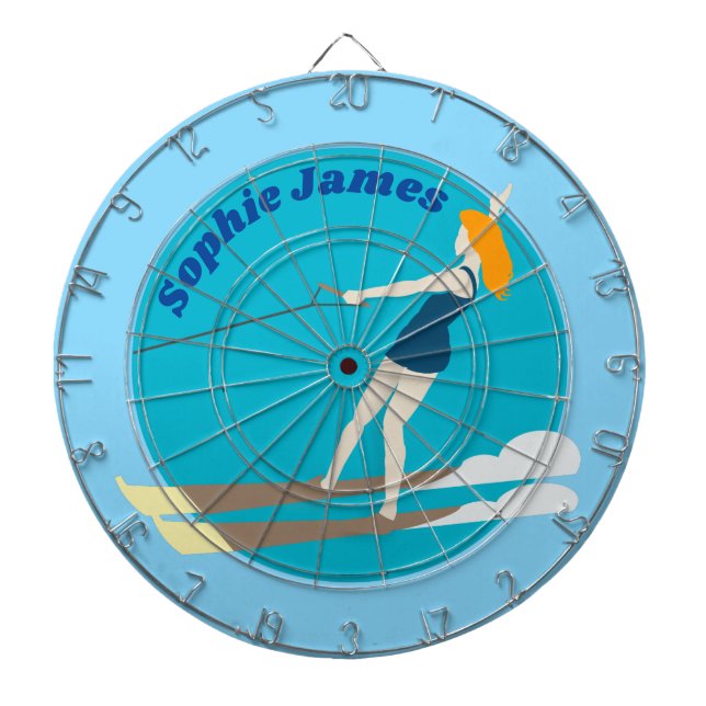 Vintage-style Waterski Dartboard (Front)