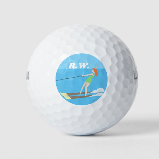 Vintage-style Waterski Golf Balls (Front)