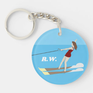 Vintage-style Waterski Keychain