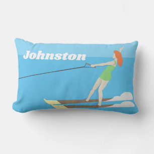 Vintage-style Waterski Lumbar Pillow