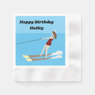 Vintage-style Waterski Napkin
