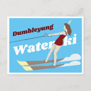 Vintage-style Waterski Postcard