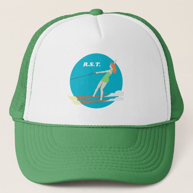 Vintage-style Waterski Trucker Hat (Front)