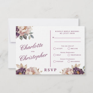 Vintage Style Wedding Elegant RSVP Card, RSVP Card