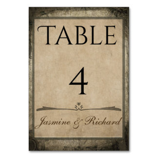 Vintage Style Wedding Nautical Chart Table Number