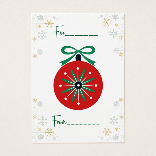 Vintage Style Whimsical Christmas Gift Card (Front)