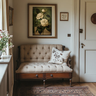 Vintage Style White Gardenia Art - Downloadable  Poster