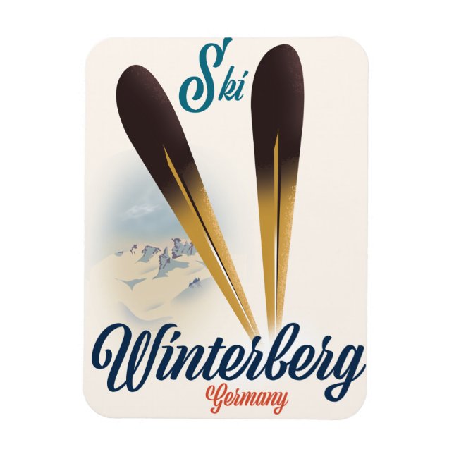 Vintage style Winterberg Germany Ski poster Magnet (Vertical)