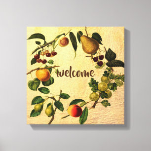 vintage style wrapped canvas fruit design