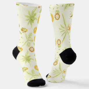 Vintage Style Yellow Textile Fun Socks