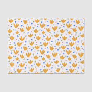 Vintage Style Yellow Wildflower Pattern Tissue Paper