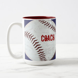 Vintage styled baseball ball coach mug
